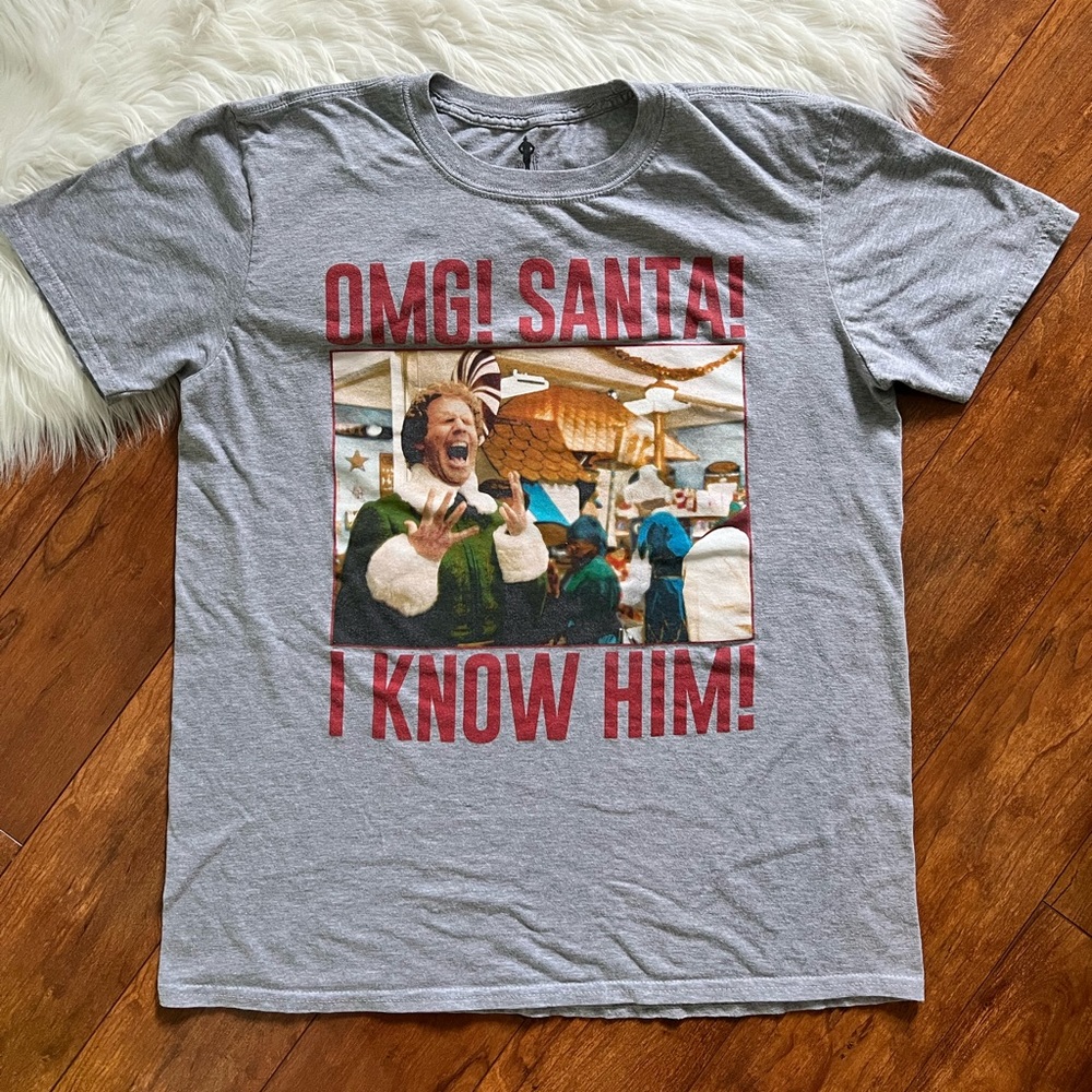 Elf! OMG! Santa! I Know Him! Gray T-Shirt